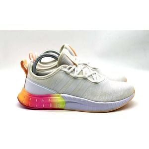 adidas Kaptir Super Women Size 8.5 Running Shoe White Pink Orange Yellow FZ2790